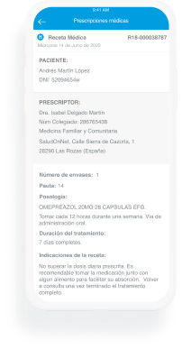 Prescripción receta médica